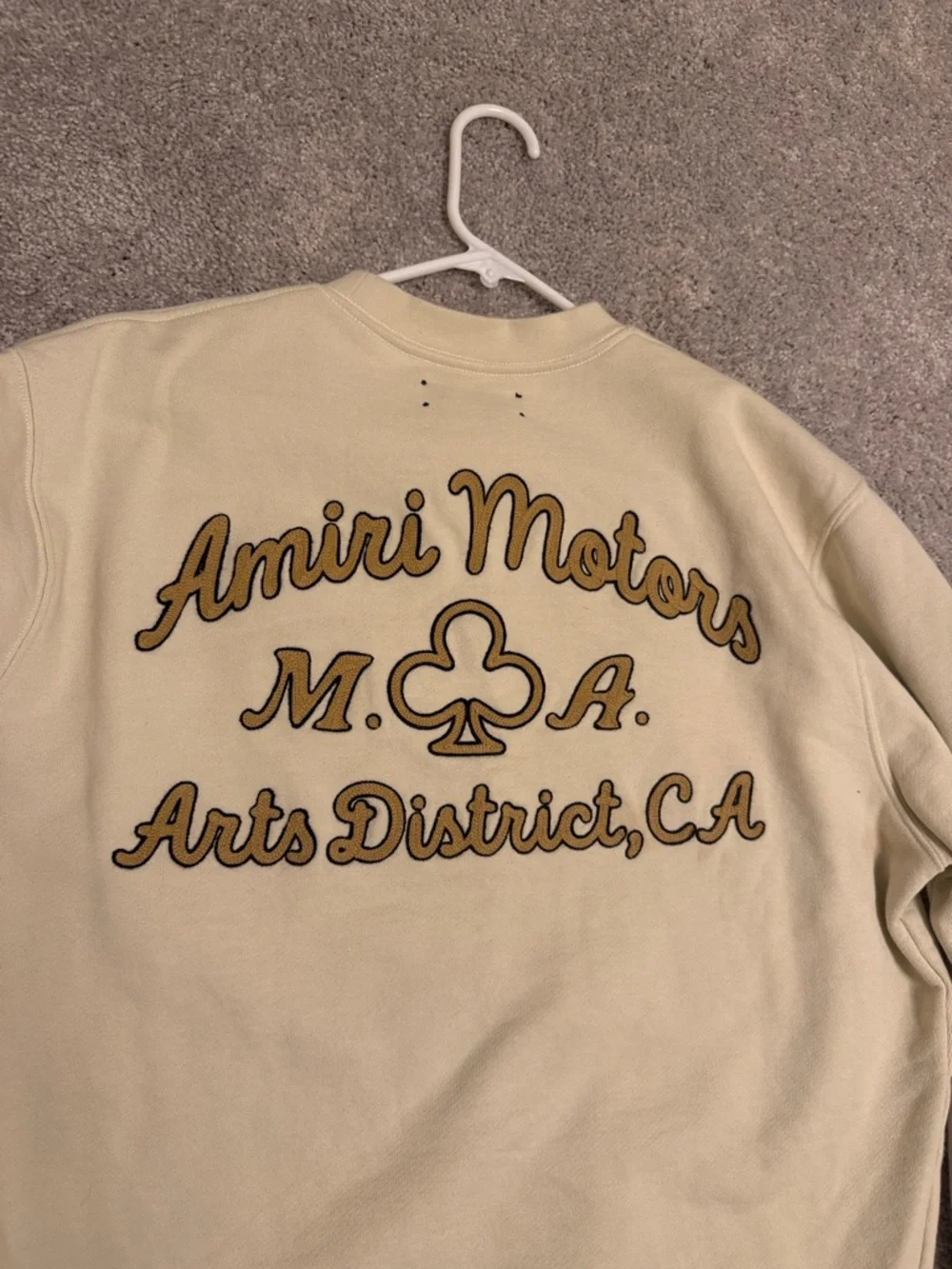 Amiri Cream Crewneck Sweatshirt with Amiri Motors Embroidery - Picture 8 of 15